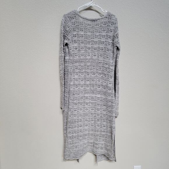 Freshman Long Cardigan Sweater Women Small Open Front Fall Winter Casual Crochet - Picture 2 of 10